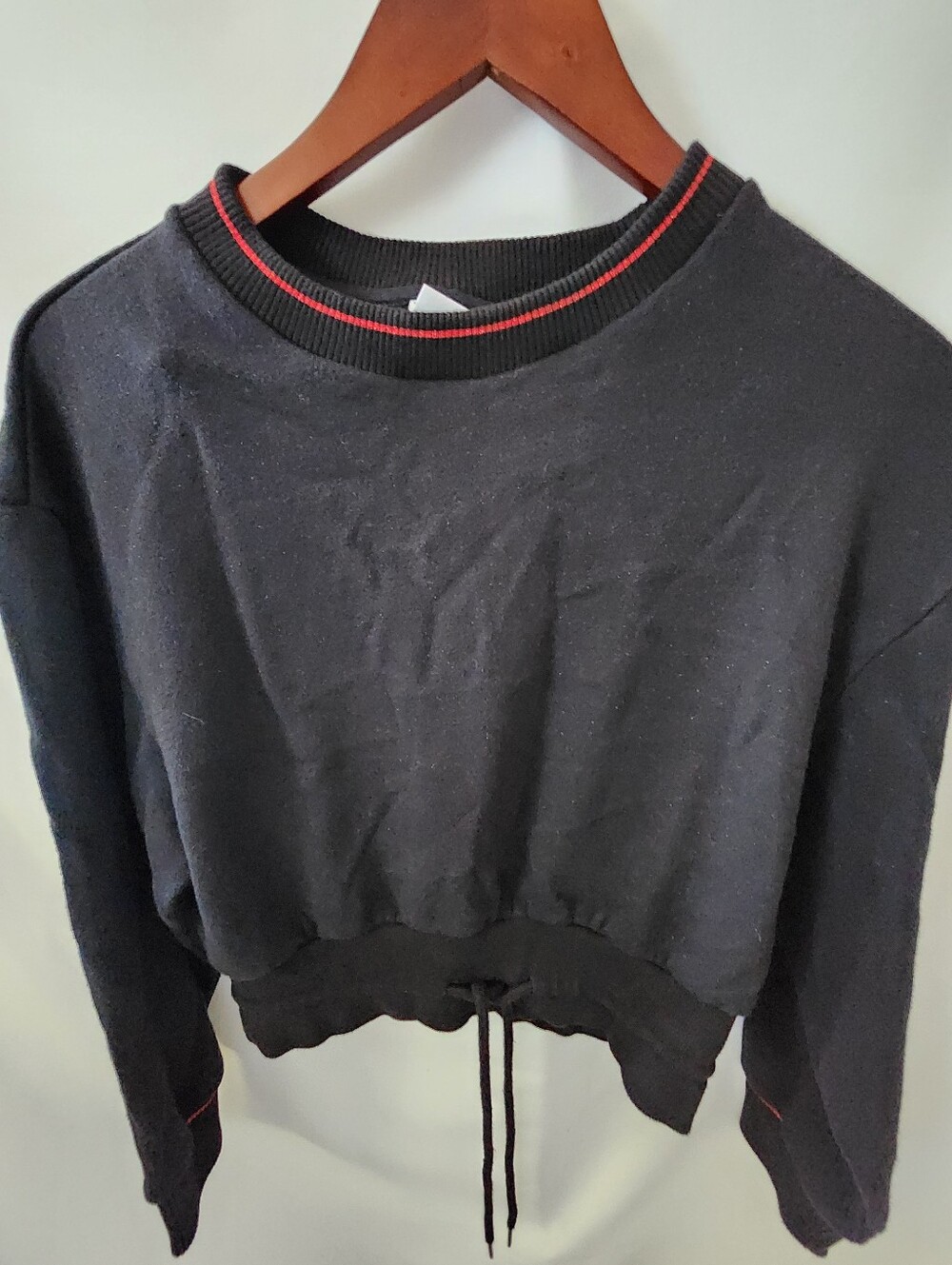 Moussy Drawstring Crop Knit Sweater. One Size